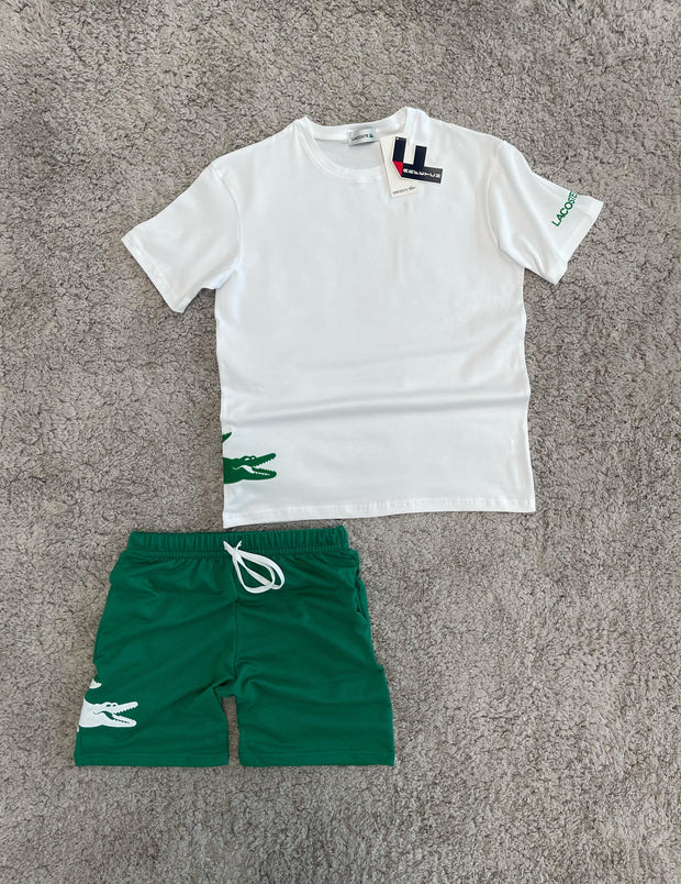 Conjunto La coste Blanco y Verde 🐊☀️
