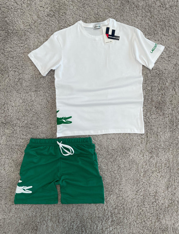 Conjunto La coste Blanco y Verde 🐊☀️