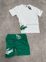 Conjunto La coste Blanco y Verde 🐊☀️